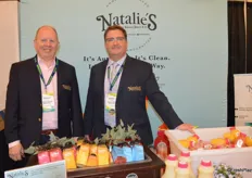 Michael D'Amato and Michael Ward with Natalie's Orchid Island Juice Company proudly show the company's new cold pressed juice line.